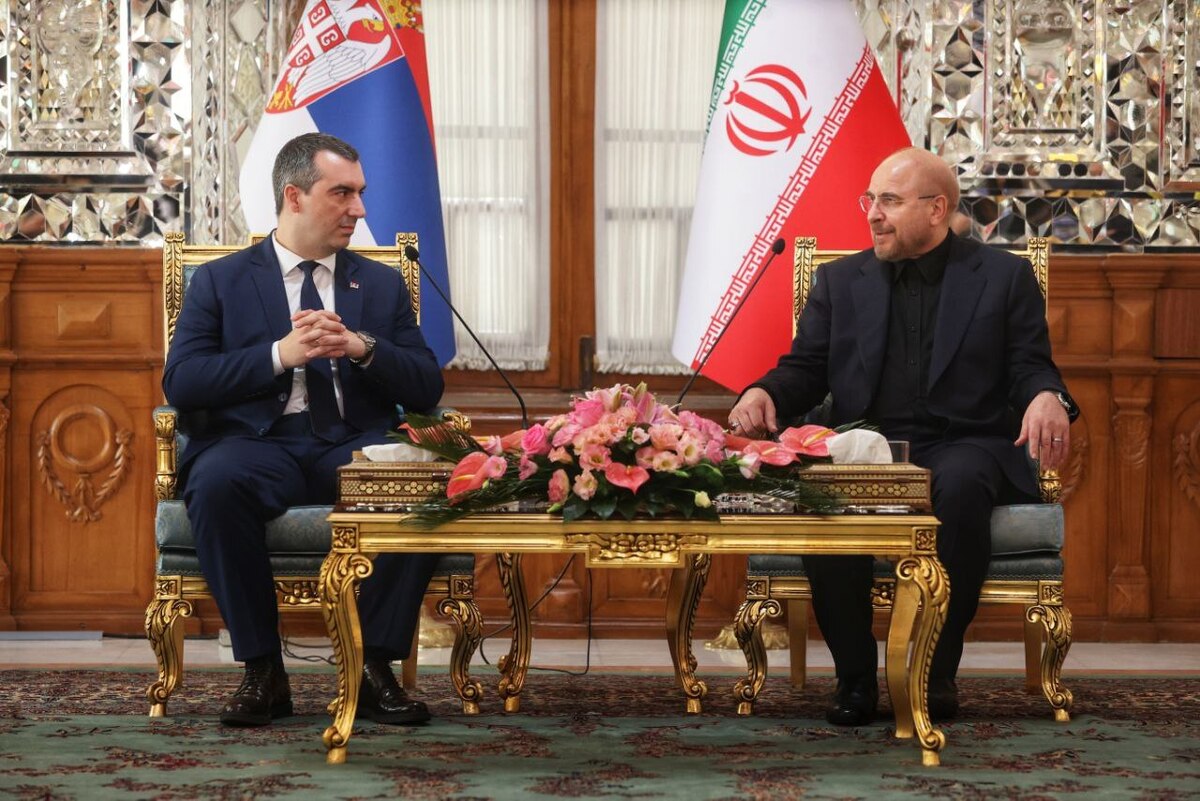 استقبال رسمی و دیدار دوجانبه رؤسای مجلس ایران و صربستان
