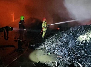 آتش سوزی در انبار کالا در جنوب تهران