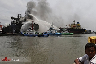 حادثه برای کشتی گازبر در بندر خدماتی پارس/ حضور تیم‌‌های امداد و پشتیبانی در محل حادثه