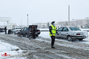 بارش برف و باران در محور‌های کردستان و آذربایجان شرقی